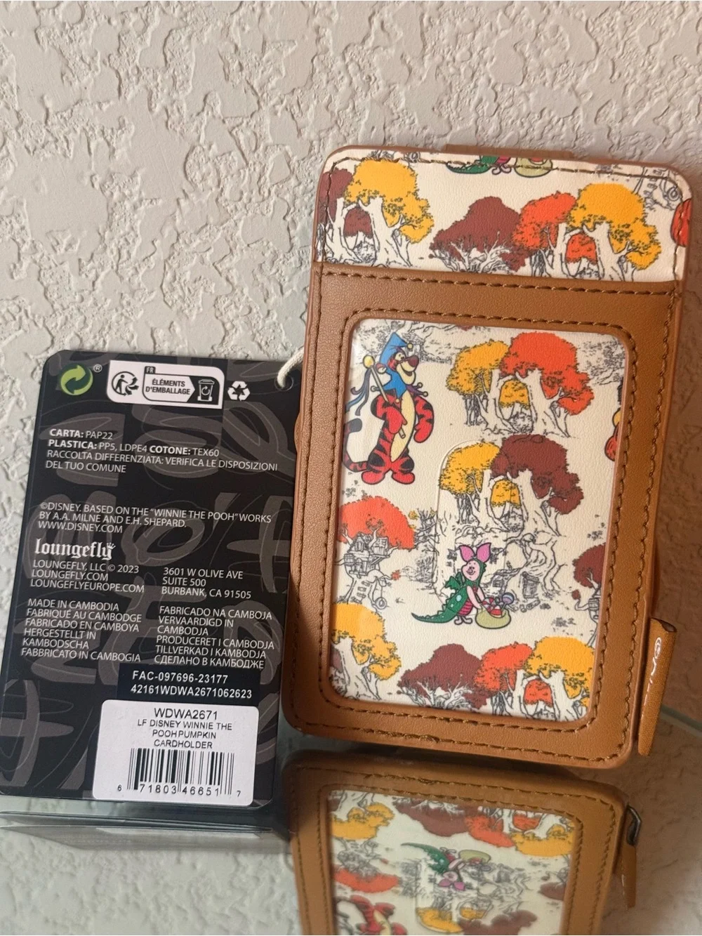 Disney Loungefly Winnie the Pooh Card Holder + Hard Case Pumpkin Bag-NWT!!